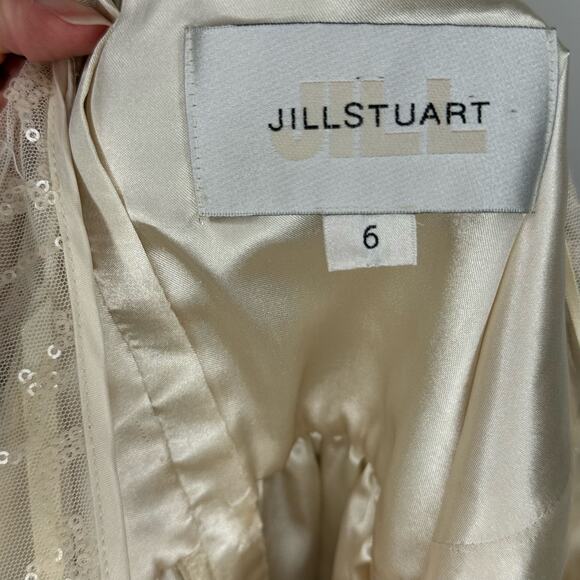 Jill Stuart Women’s 6 Sequin Ivory Mini Fit & Flare Dress - Picture 7 of 10